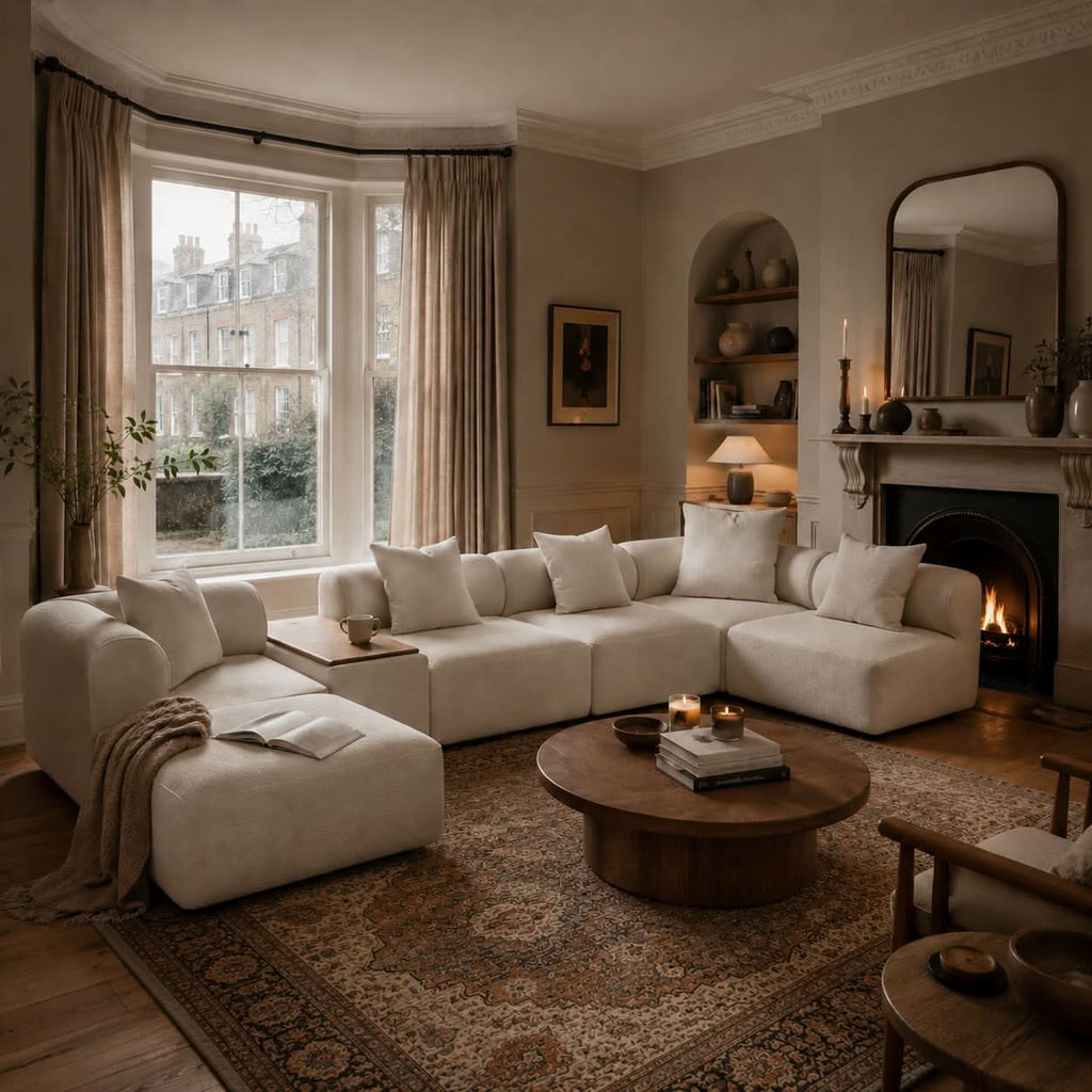 The Plump Modular Bouclé Sofa with Integrated Storage
