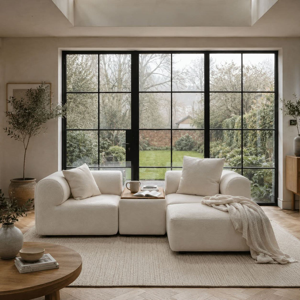 The Plump Modular Bouclé Sofa with Integrated Storage