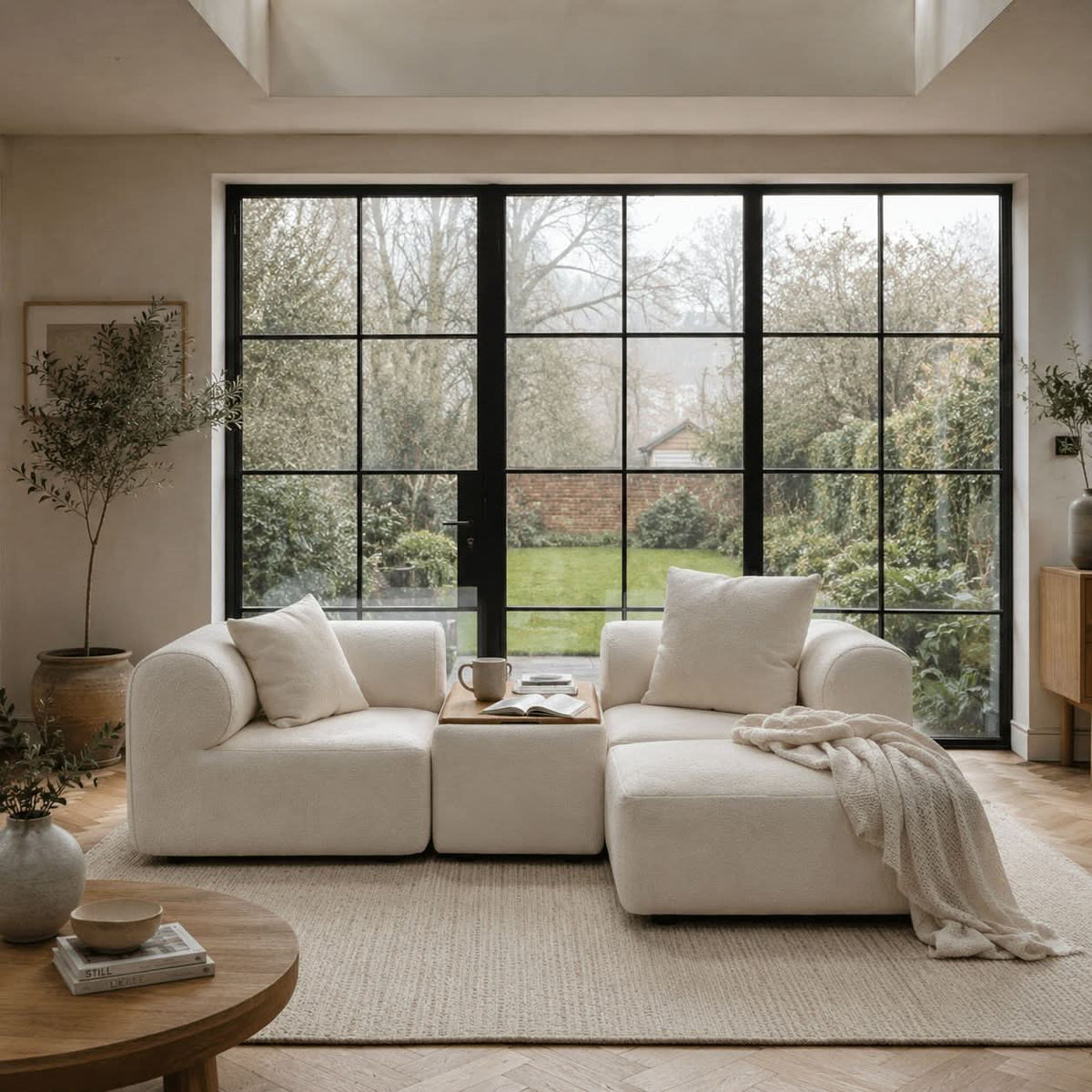 The Plump Modular Bouclé Sofa with Integrated Storage