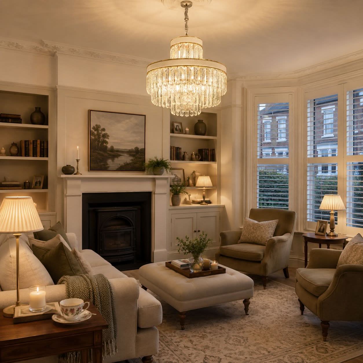 Lightsin Luxury Hanging Lights for Living Room with Golden Crystal Radiance