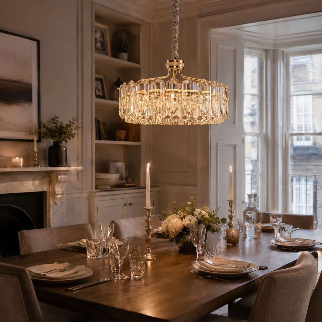 Lightsin Opulent Crystal Elegance Adjustable Pendant Light