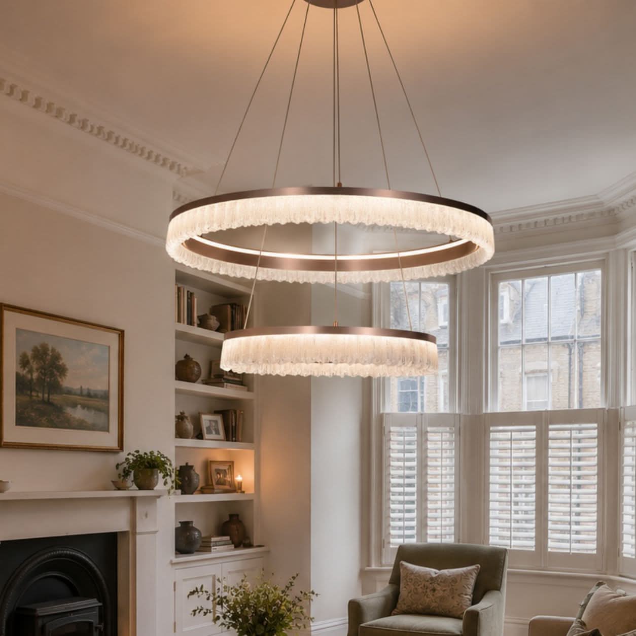 Lightsin Red Aluminum Stepless Dimming Circular Pendant Light for Modern Interiors