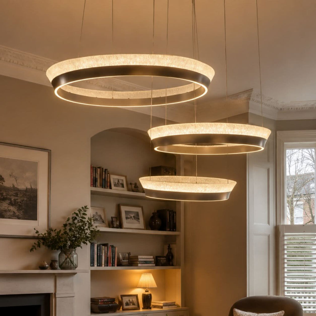 Lightsin Elegant Crystal Ring Chandelier Premium Pendant Light