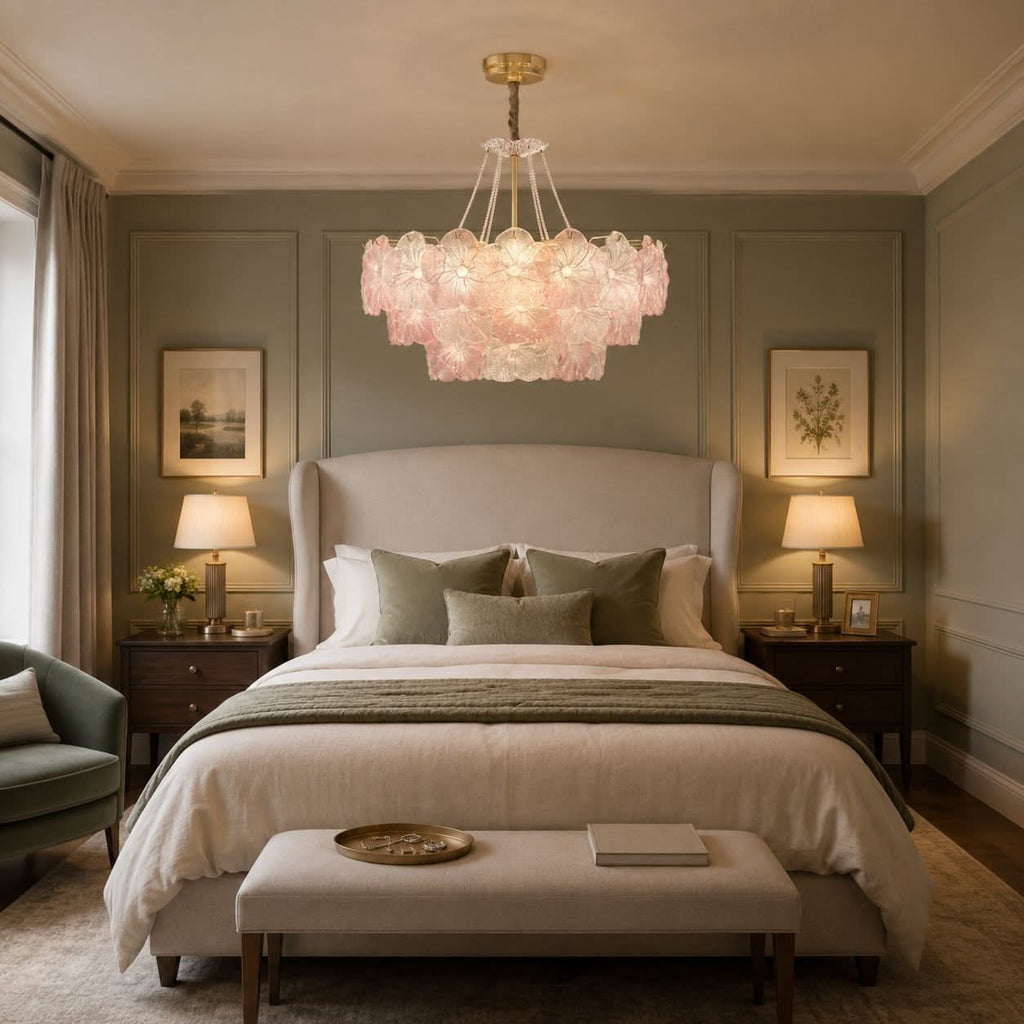 Lightsin Elegant Glass Chandelier with Adjustable Hanging Length