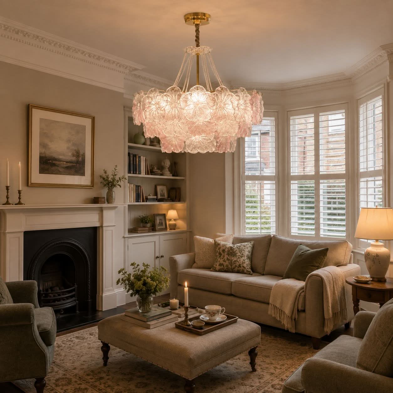Lightsin Elegant Glass Chandelier with Adjustable Hanging Length