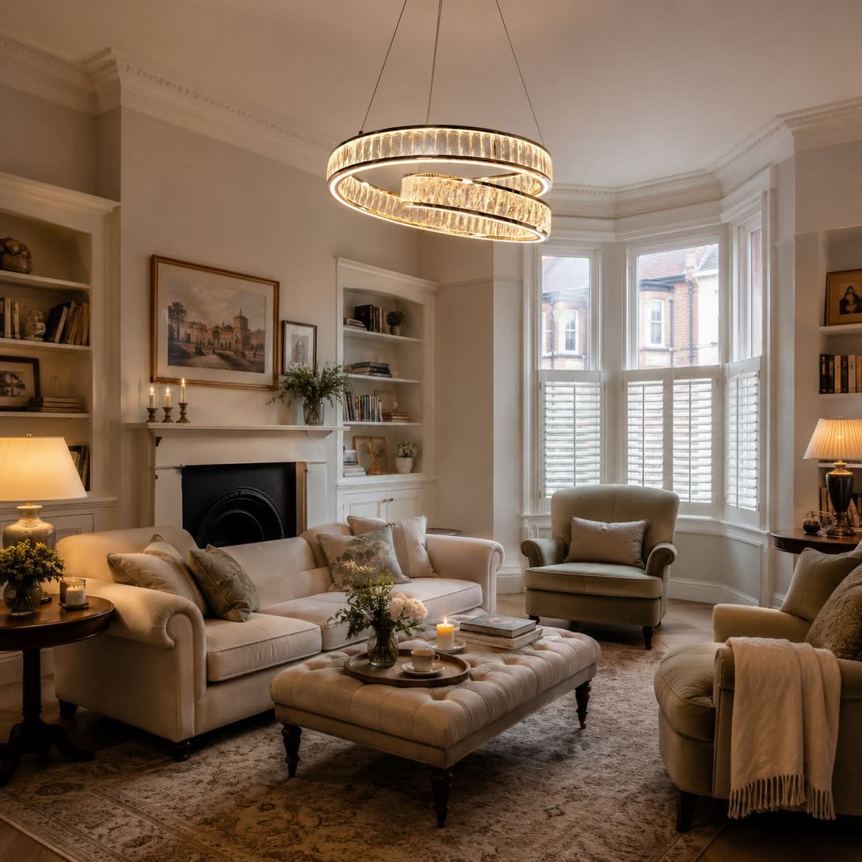 Lightsin Elegant Gold Crystal Swirl Pendant Light Luxury Crystal Chandelier for Living Room