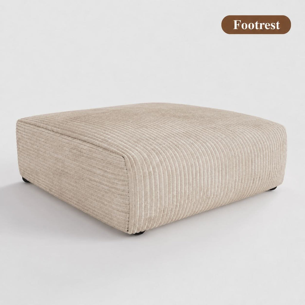 Cottonfy Corduroy Modular Wide Seat Chaise Sofa Block