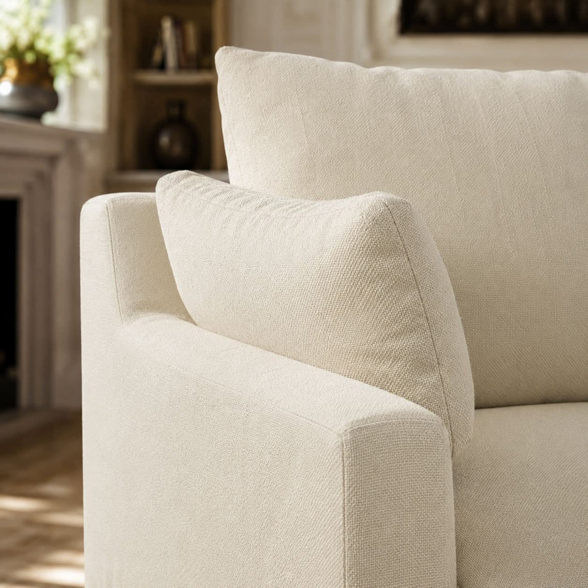 Cottonfy Cotton-Linen Washable Fringe 2 Seater Sofa