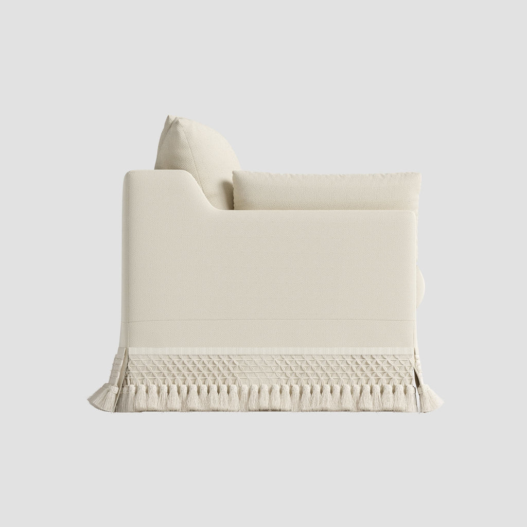 Cottonfy Cotton-Linen Washable Fringe 2 Seater Sofa