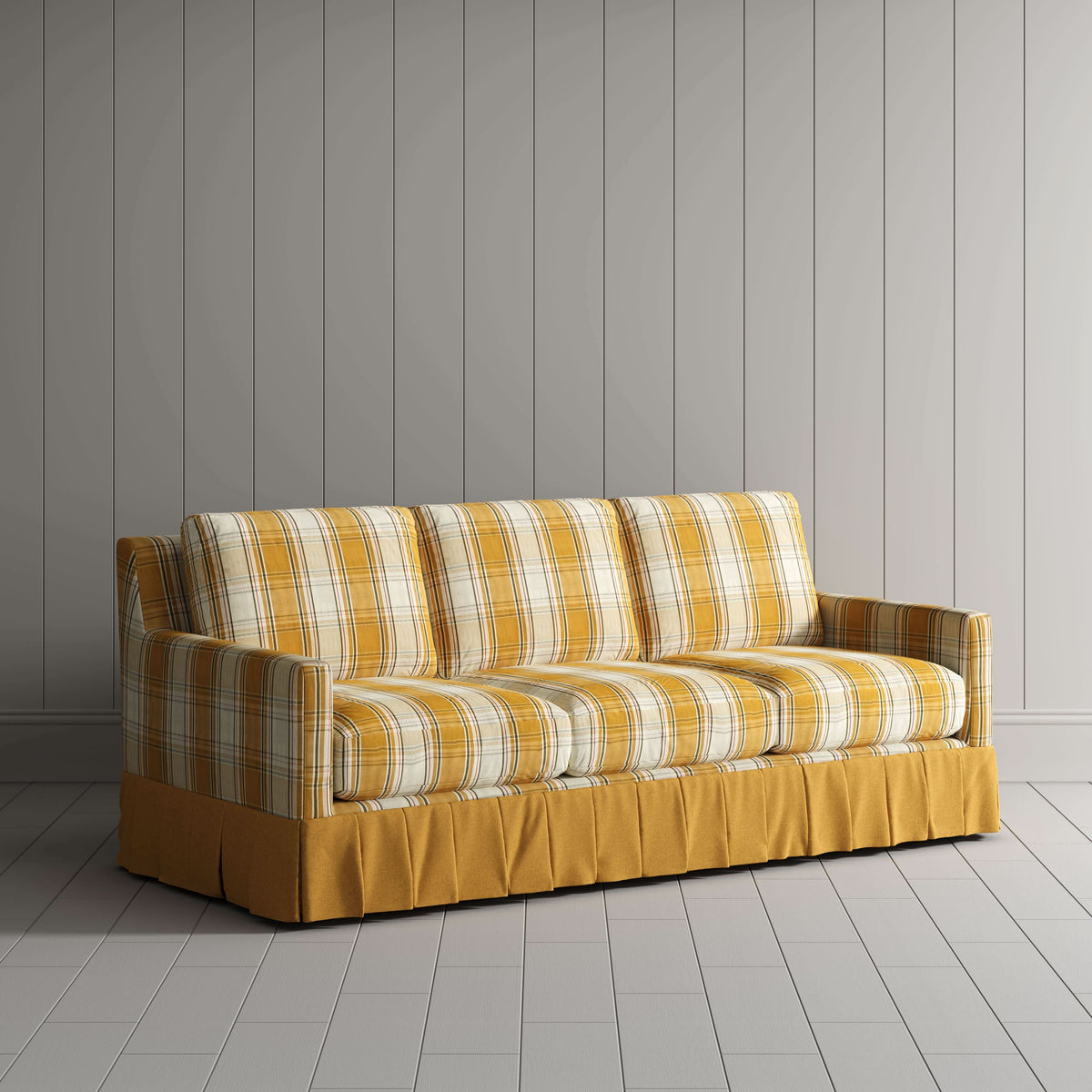 Cottonfy Country Check Sofa with Removable Skirted Covers