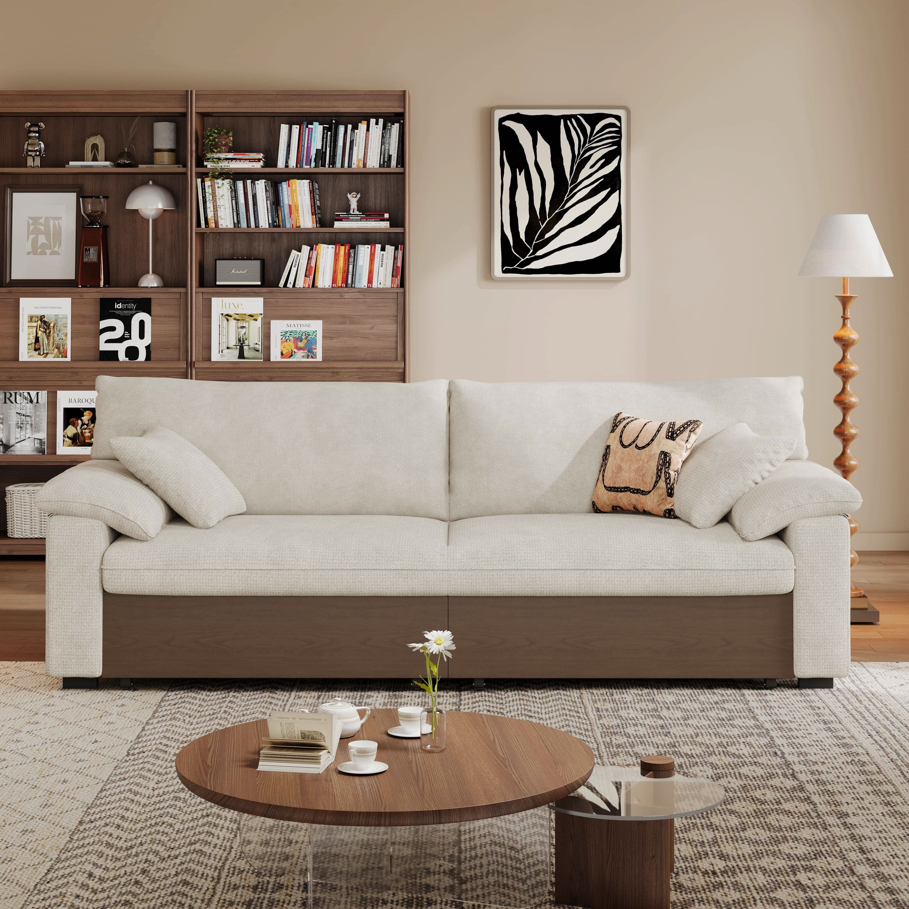 Cottonfy Luxurious Solid Wood Versatile 2-Seater Pull Out Sofa Bed