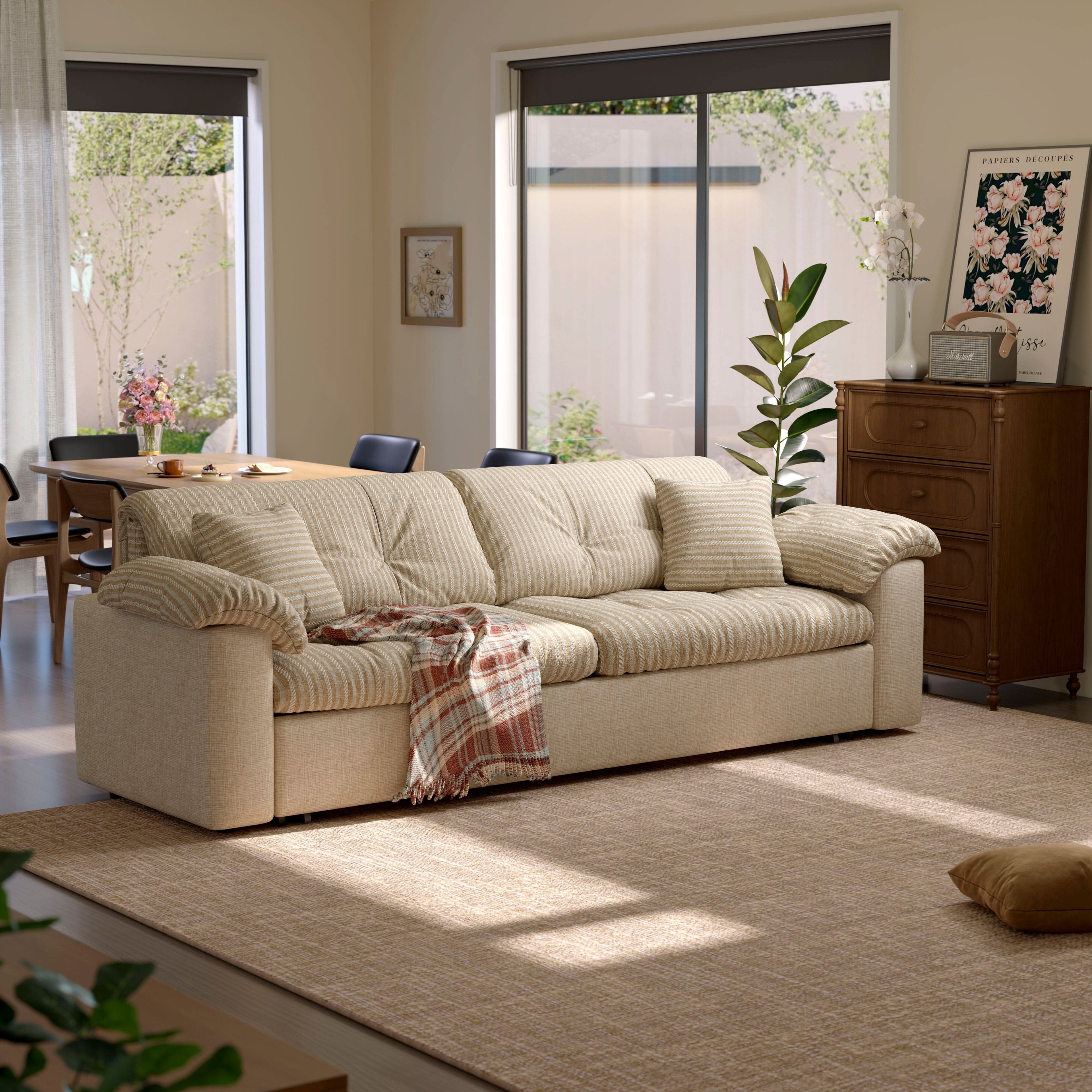 Cottonfy Multifunctional Sleeper Pull Out 2 Seater Sofa Bed with Storage Space