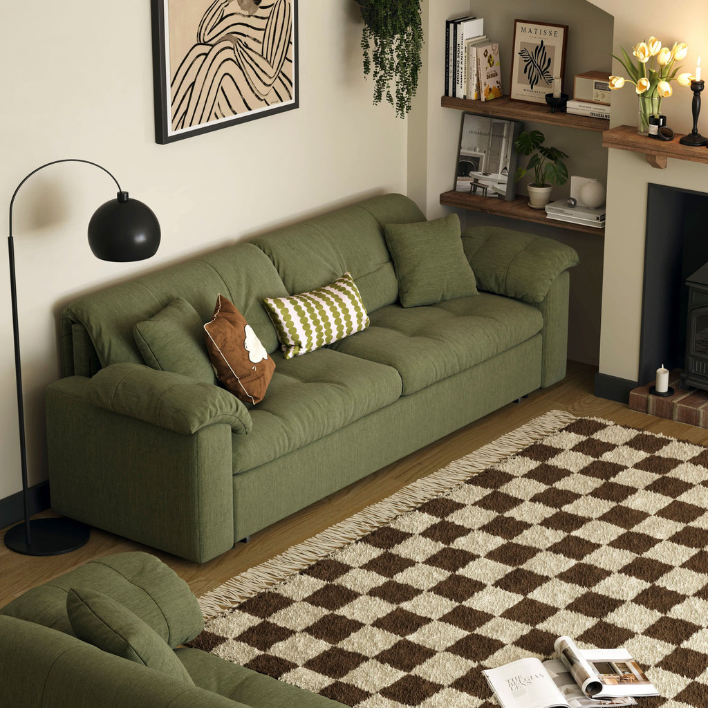 Cottonfy Multifunctional Sleeper Pull Out 2 Seater Sofa Bed with Storage Space
