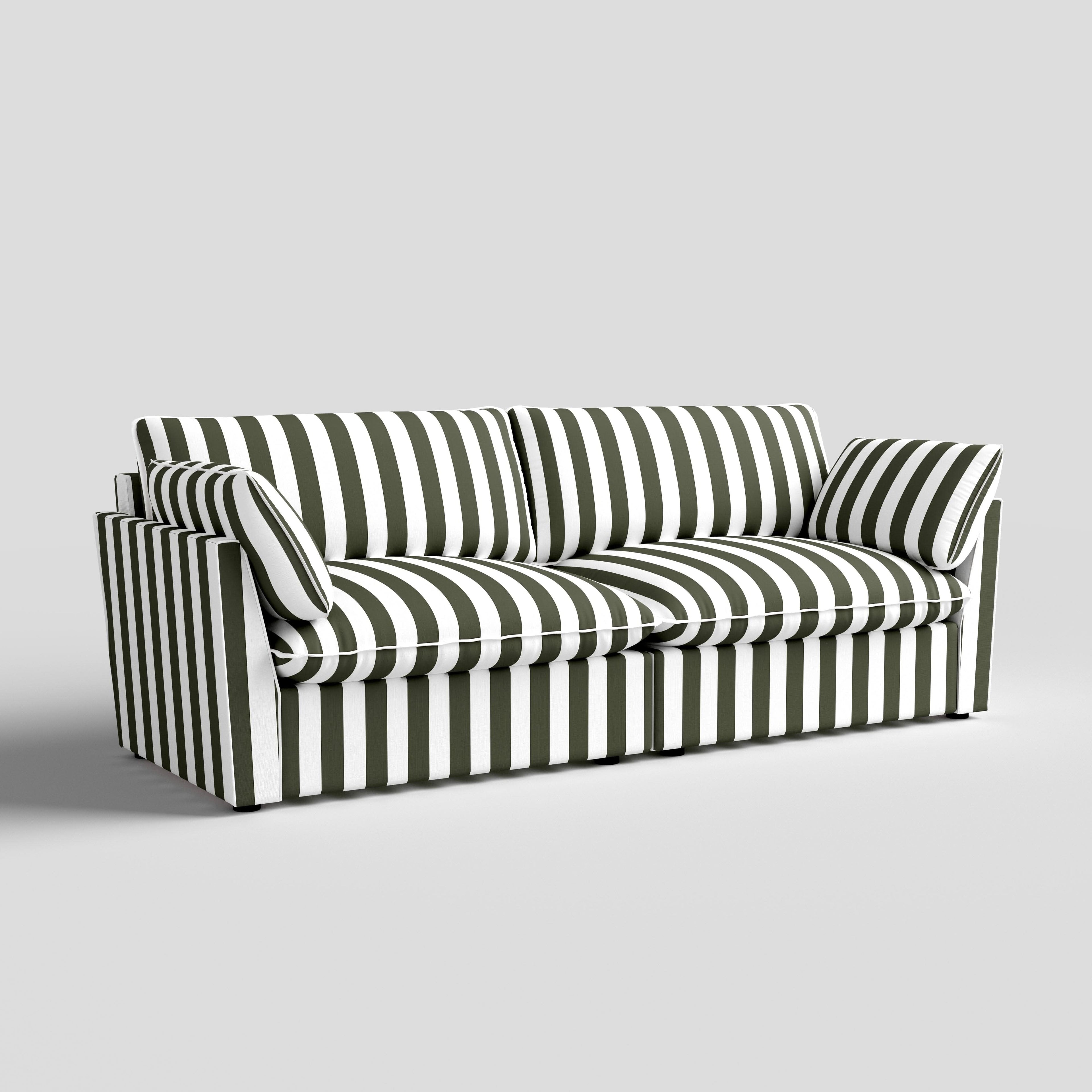 Cottonfy Retro Striped Fabric Handmade Sofa