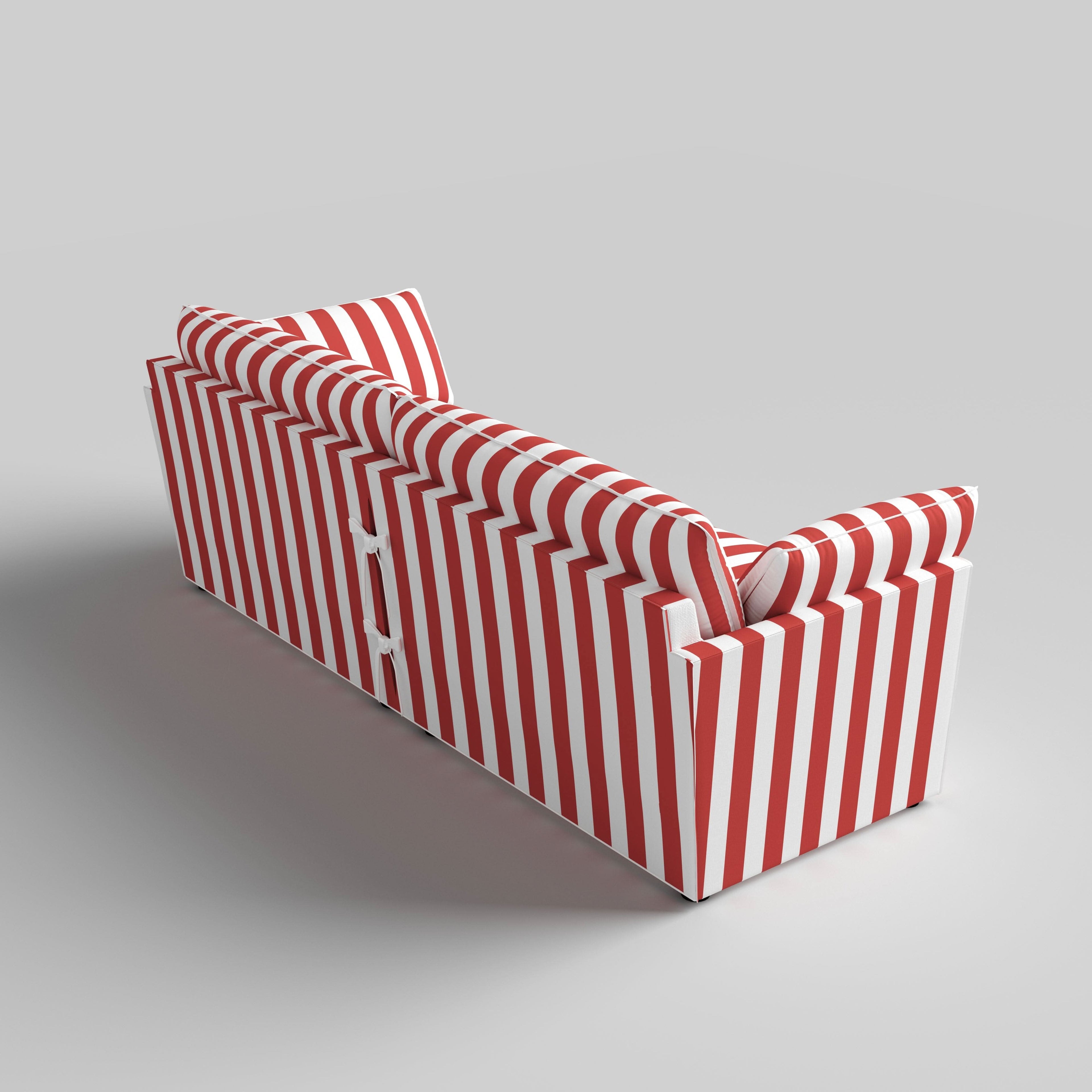 Cottonfy Retro Striped Fabric Handmade Sofa