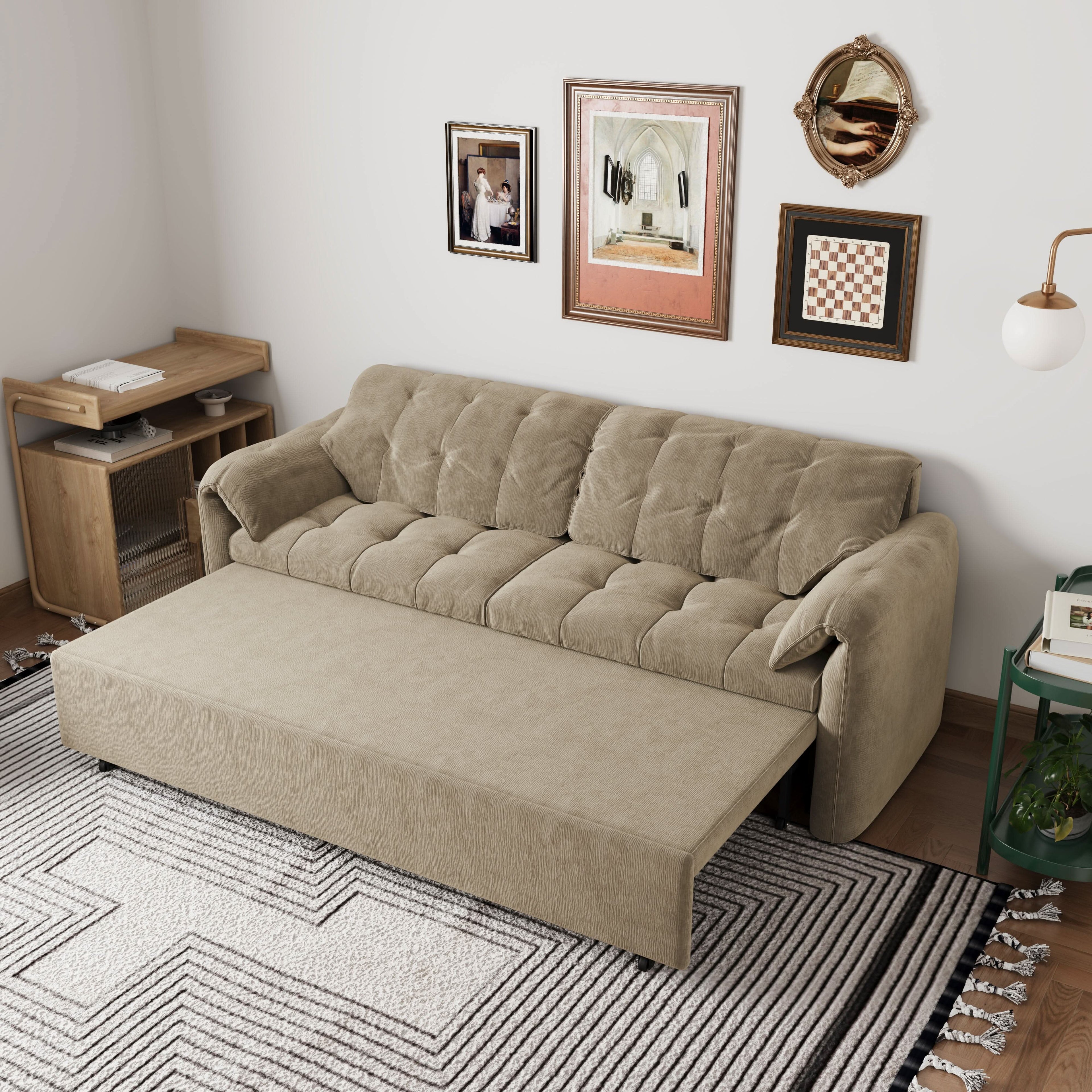 Cottonfy Upgraded Cloud Chenille Skin Friendly Sofa Bed with Storage