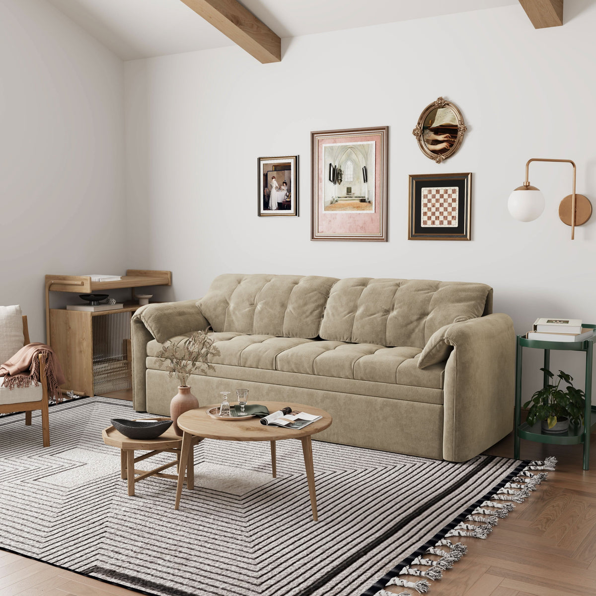 Cottonfy Upgraded Cloud Chenille Skin Friendly Sofa Bed with Storage