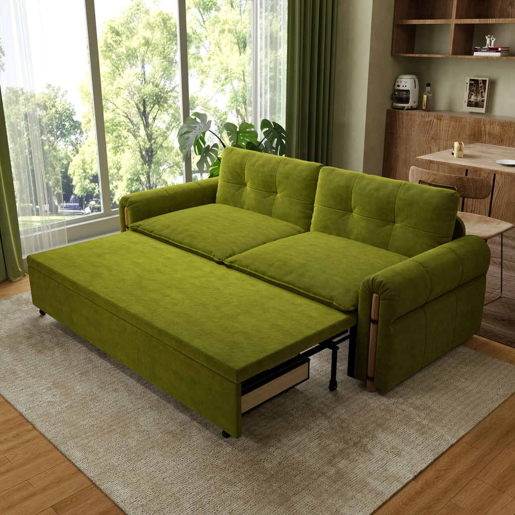 Cottonfy Vintage Pet Friendly Bamboo Design Sofa Bed with Storage