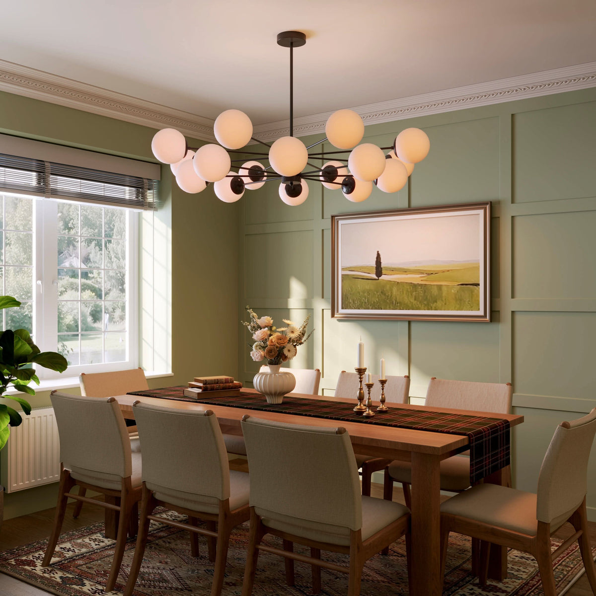 Lightsin Cumulus - Modern Metal Chandelier Tubular Design Chandelier with LED White Shade