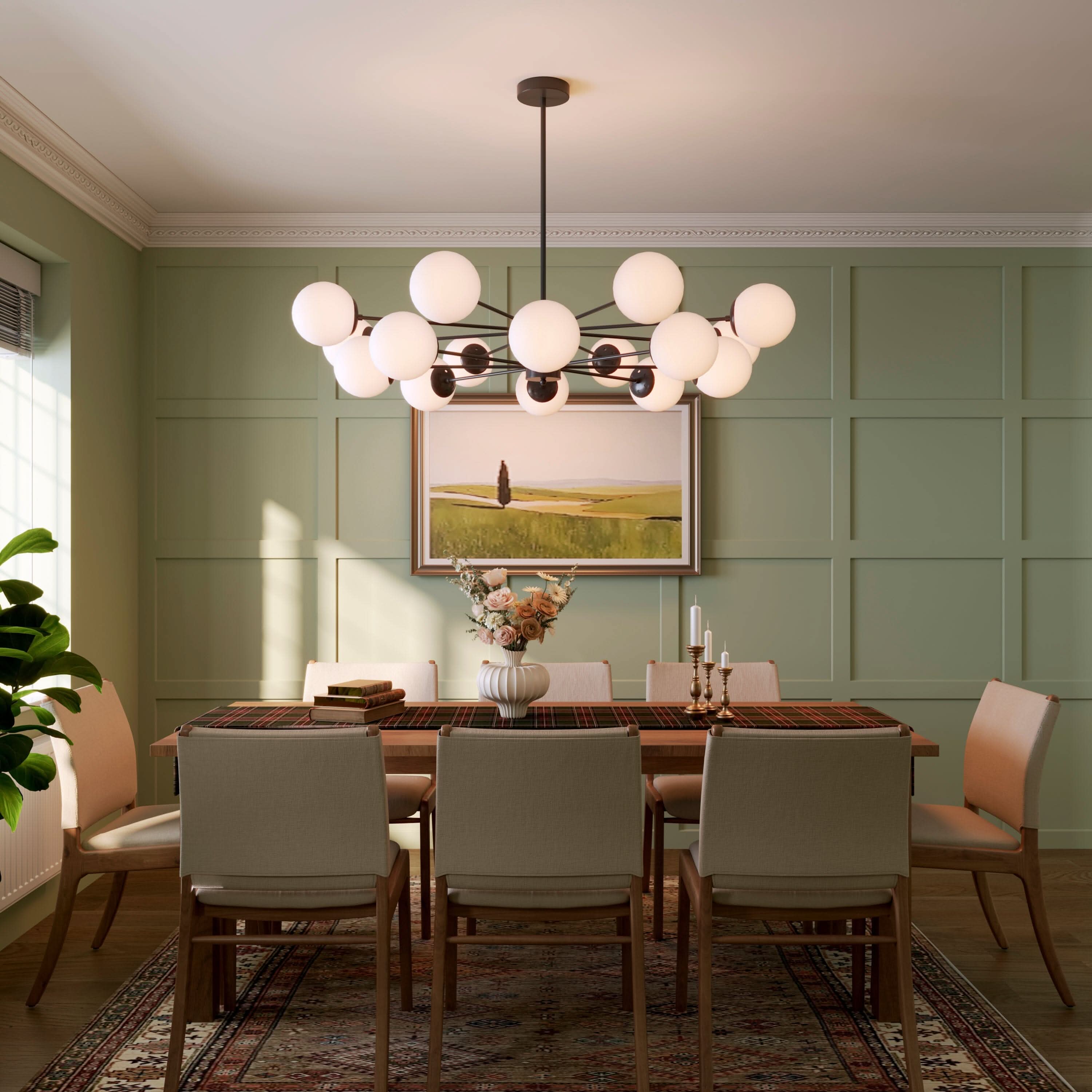 Lightsin Cumulus - Modern Metal Chandelier Tubular Design Chandelier with LED White Shade