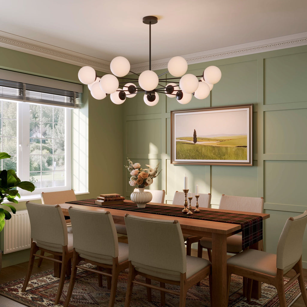 Lightsin Cumulus - Modern Metal Chandelier Tubular Design Chandelier with LED White Shade