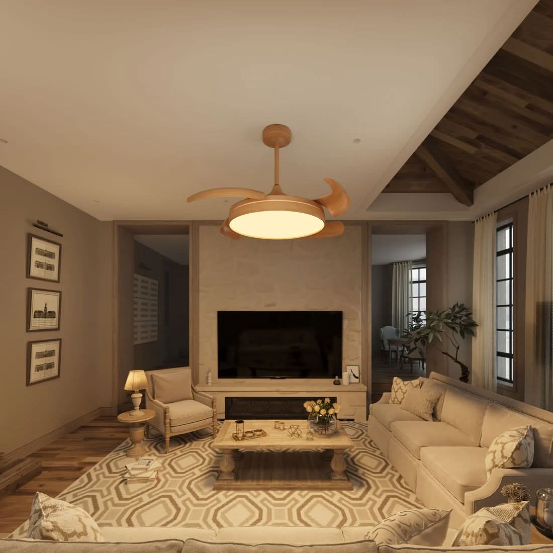 Lightsin Elegant Contemporary Ceiling Fan Light Featuring Soft LED Illumination