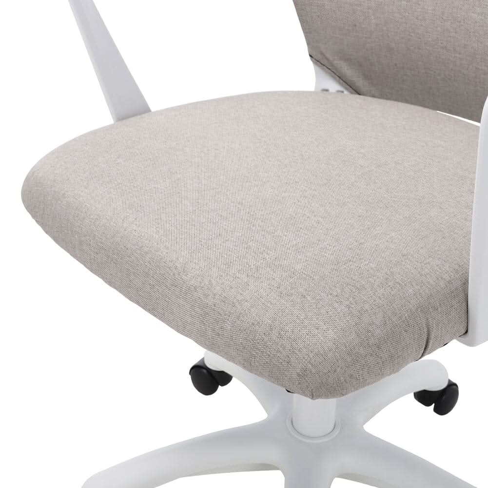 Khaki Fabric Swivel Chair Computer Ergonomic Office Chair