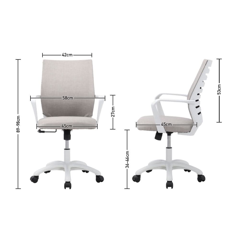 Khaki Fabric Swivel Chair Computer Ergonomic Office Chair