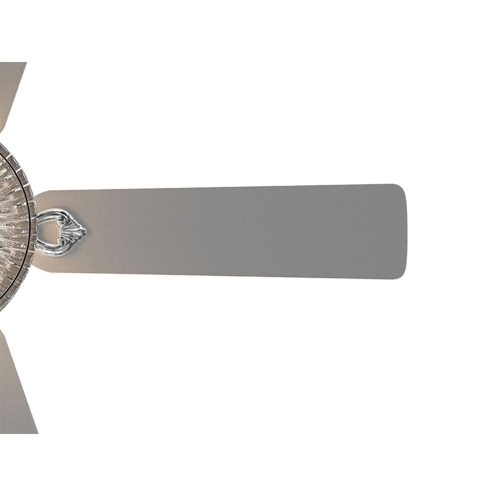 52Inch Silver Ceiling Fan with Light Crystal Droplets Chandelier