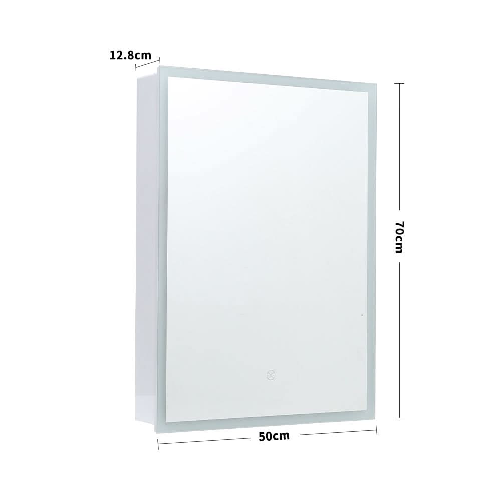 70cm Height Modern Rectangular LED Bathroom Mirror with Wall Mount Cabinet