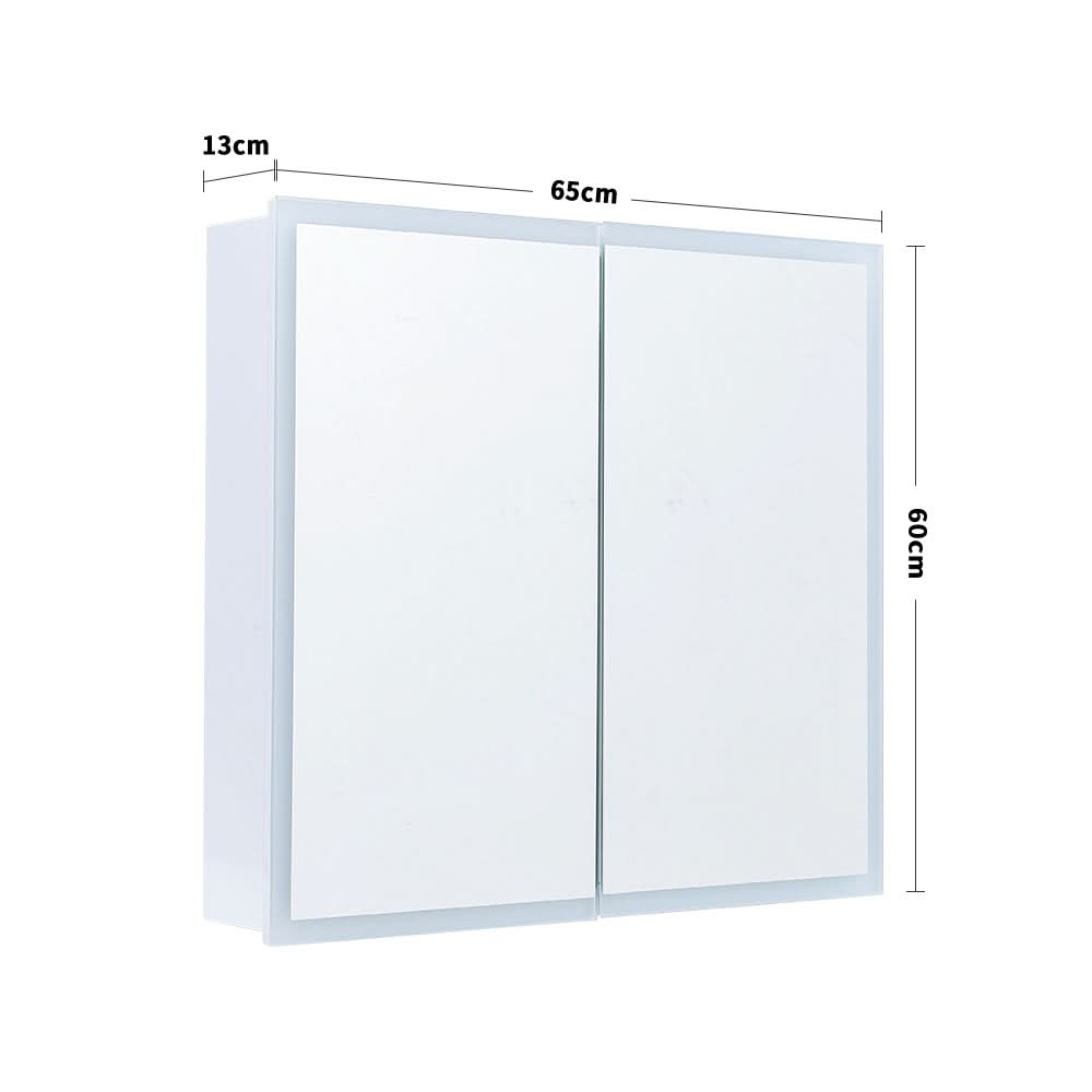 LED Double Door Mirror Cabinet Bathroom 650x600 mm