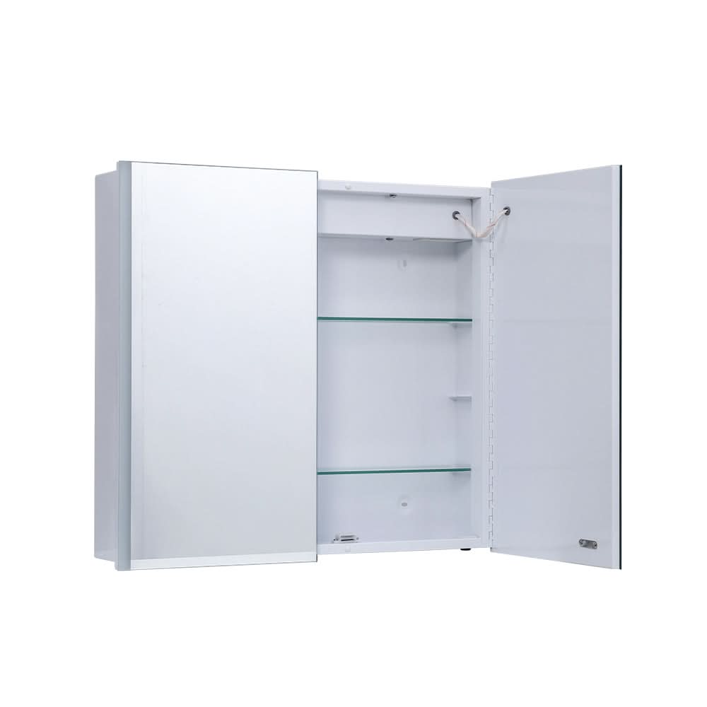 Bathroom Double Doors LED Mirror Cabinet with Smart Switch