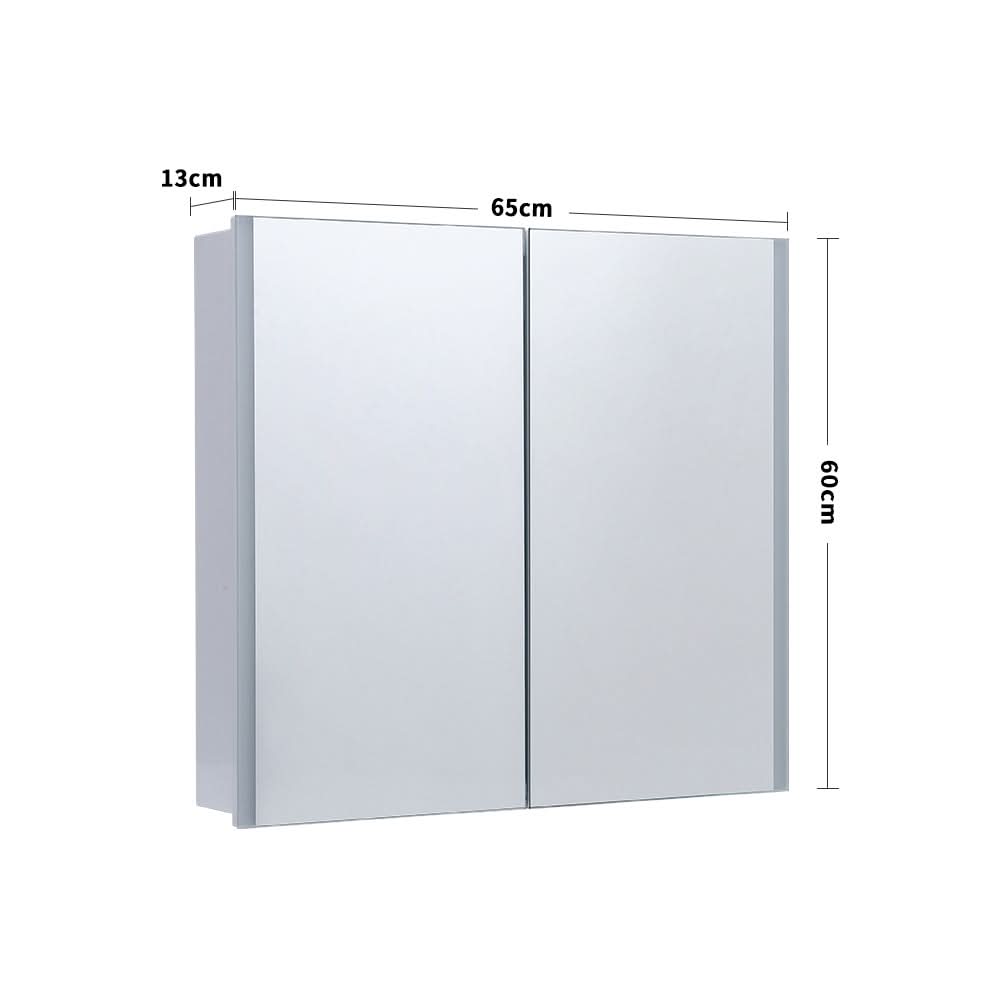 Bathroom Double Doors LED Mirror Cabinet with Smart Switch