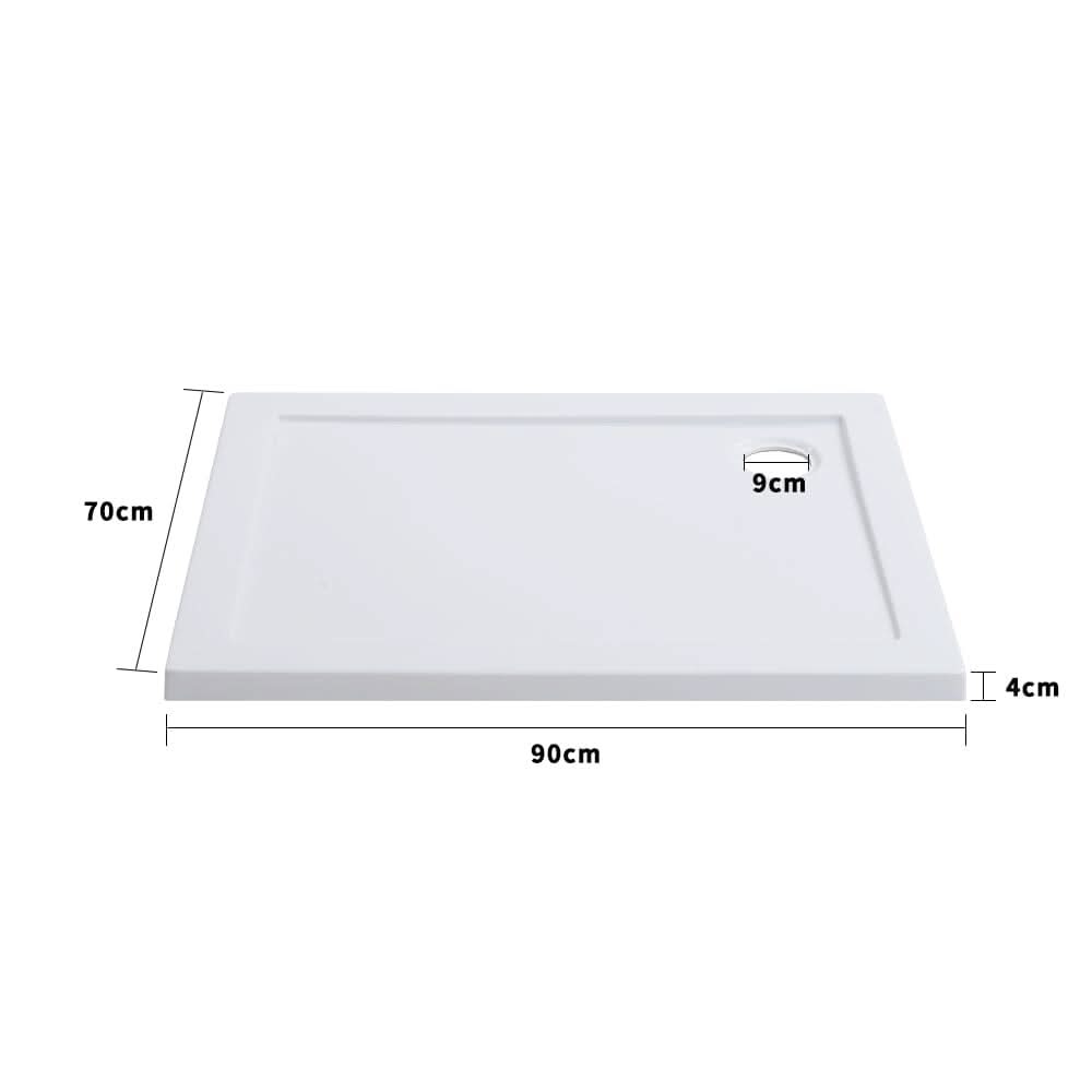 2ft/3ft White Acrylic Shower Tray with Drain