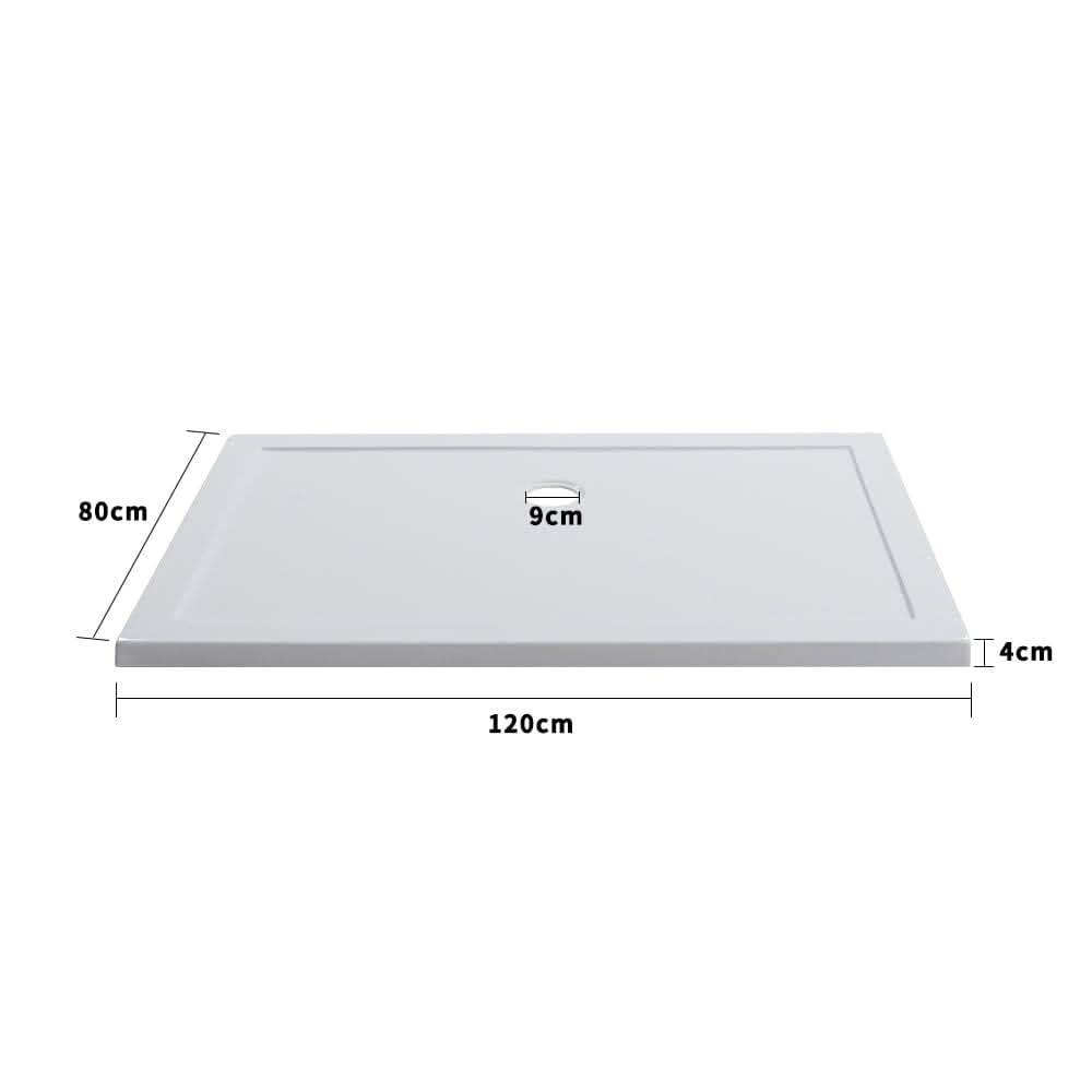 2ft/3ft White Acrylic Shower Tray with Drain