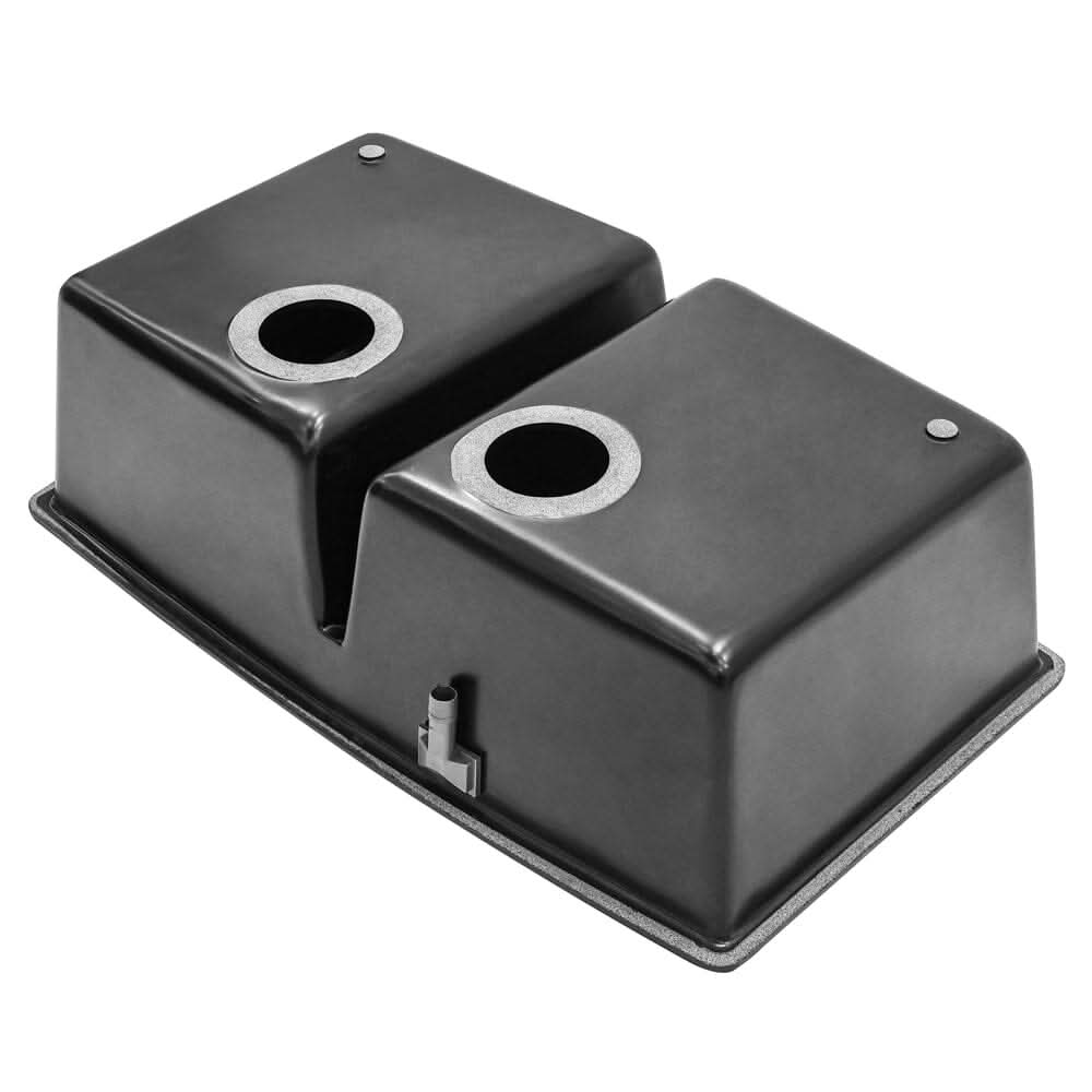 Black High-quality Equal Double Bowl Undermount Kitchen Sink