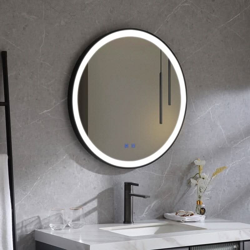Round Metal Framed LED Wall Mirror