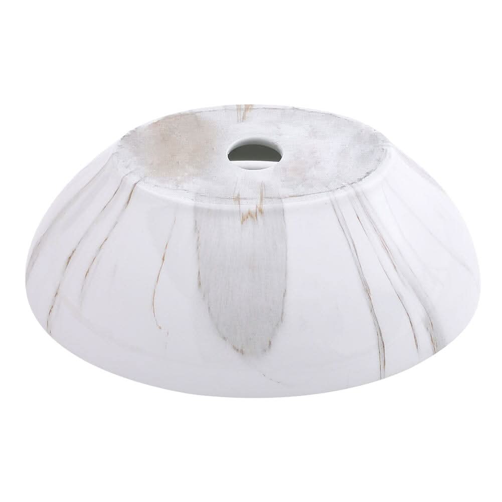 41.5cm W x 13.5cm D White Oval Marble Vessel Bathroom Sink