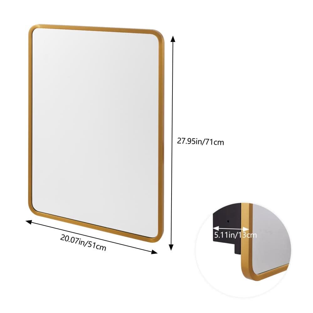 Surface Mount Rectangular Bathroom Storage Mirror Cabinet with Round Corner, DM0921