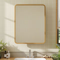 Surface Mount Rectangular Bathroom Storage Mirror Cabinet with Round Corner