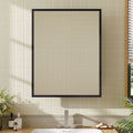 Black Wall-Mount Rectangular Bathroom Storage Mirror Cabinet, DM0923
