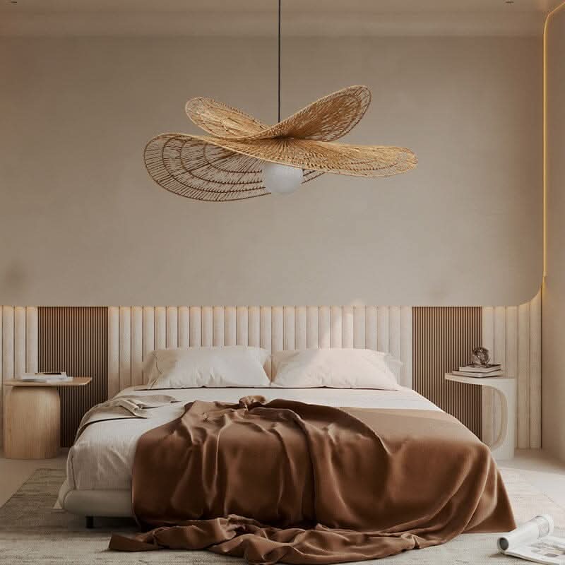 Lightsin Vintage Countryside Rattan Craft Handwoven Creative Pendant Light Fixtures