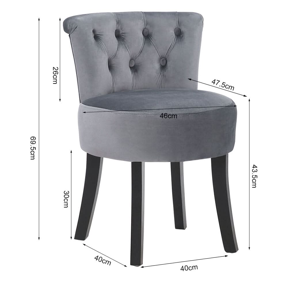 Modern Upholstered Buttoned Stool for Dressing Table