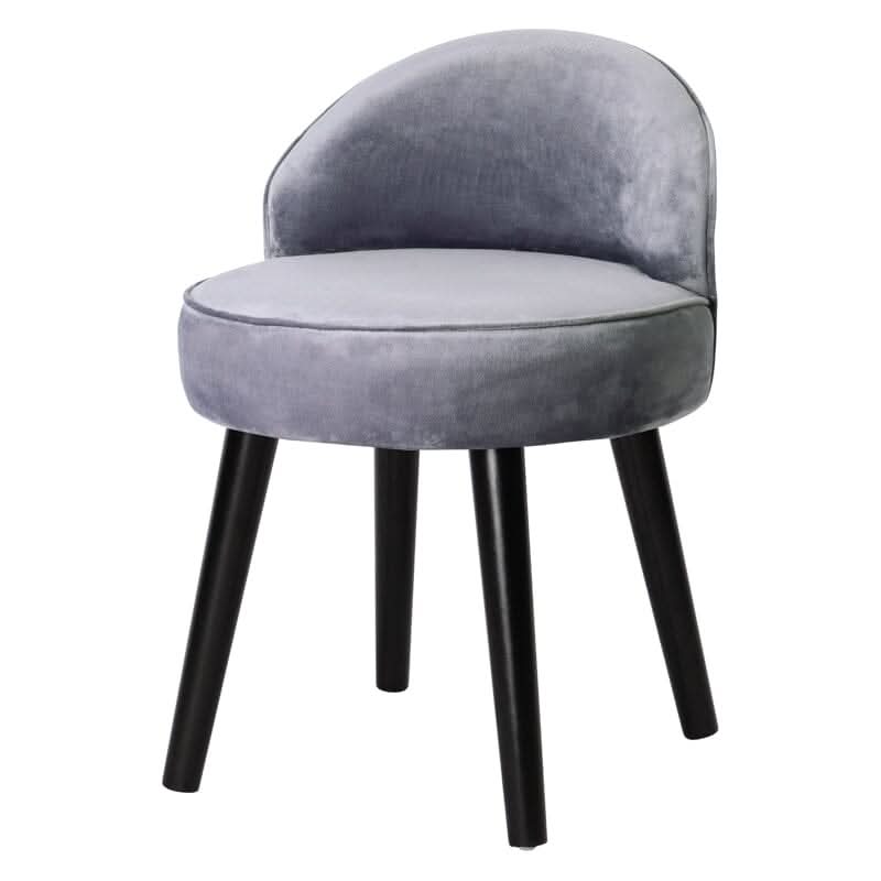 Modern Velvet Dressing Table Stool with Solid Wood Legs