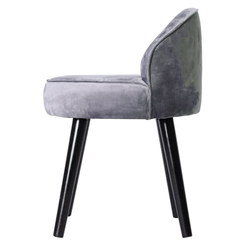 Modern Velvet Dressing Table Stool with Solid Wood Legs