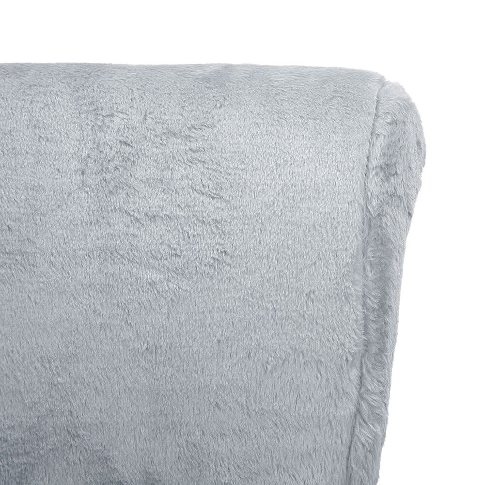 Modern Plush Upholstered Dressing Table Chair with White Legs