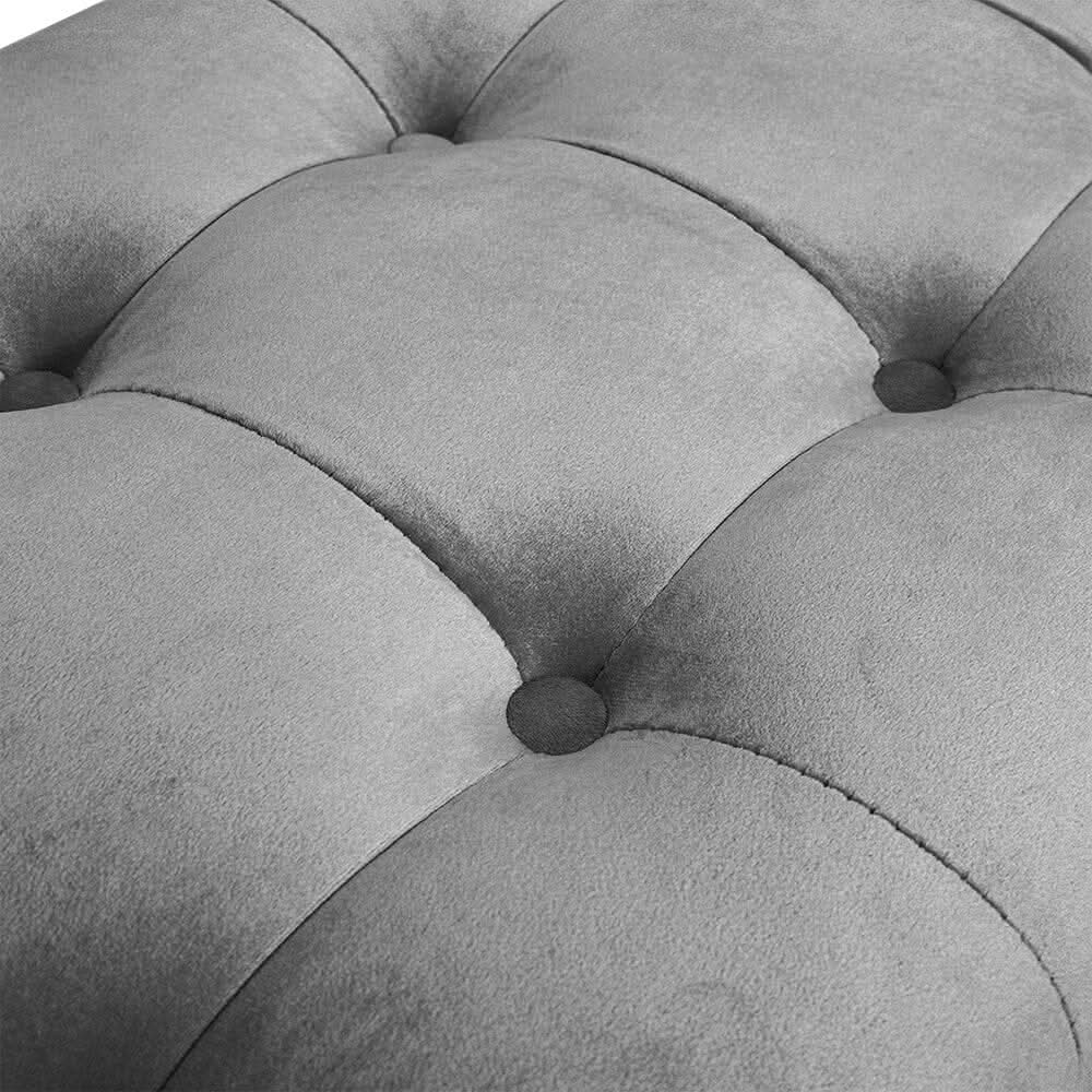 Tufted Velvet Buttoned Bench with Raised Arms