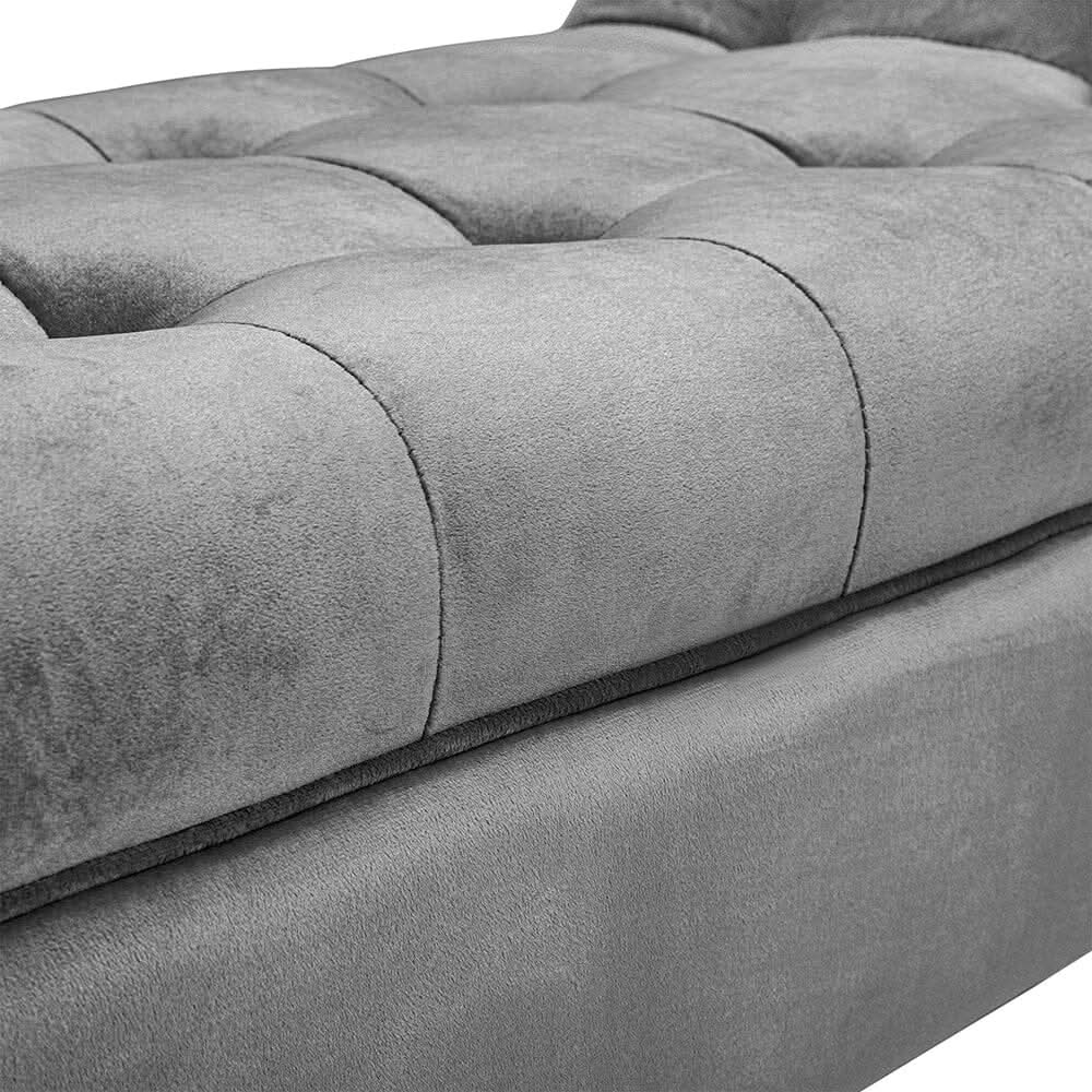 Tufted Velvet Buttoned Bench with Raised Arms