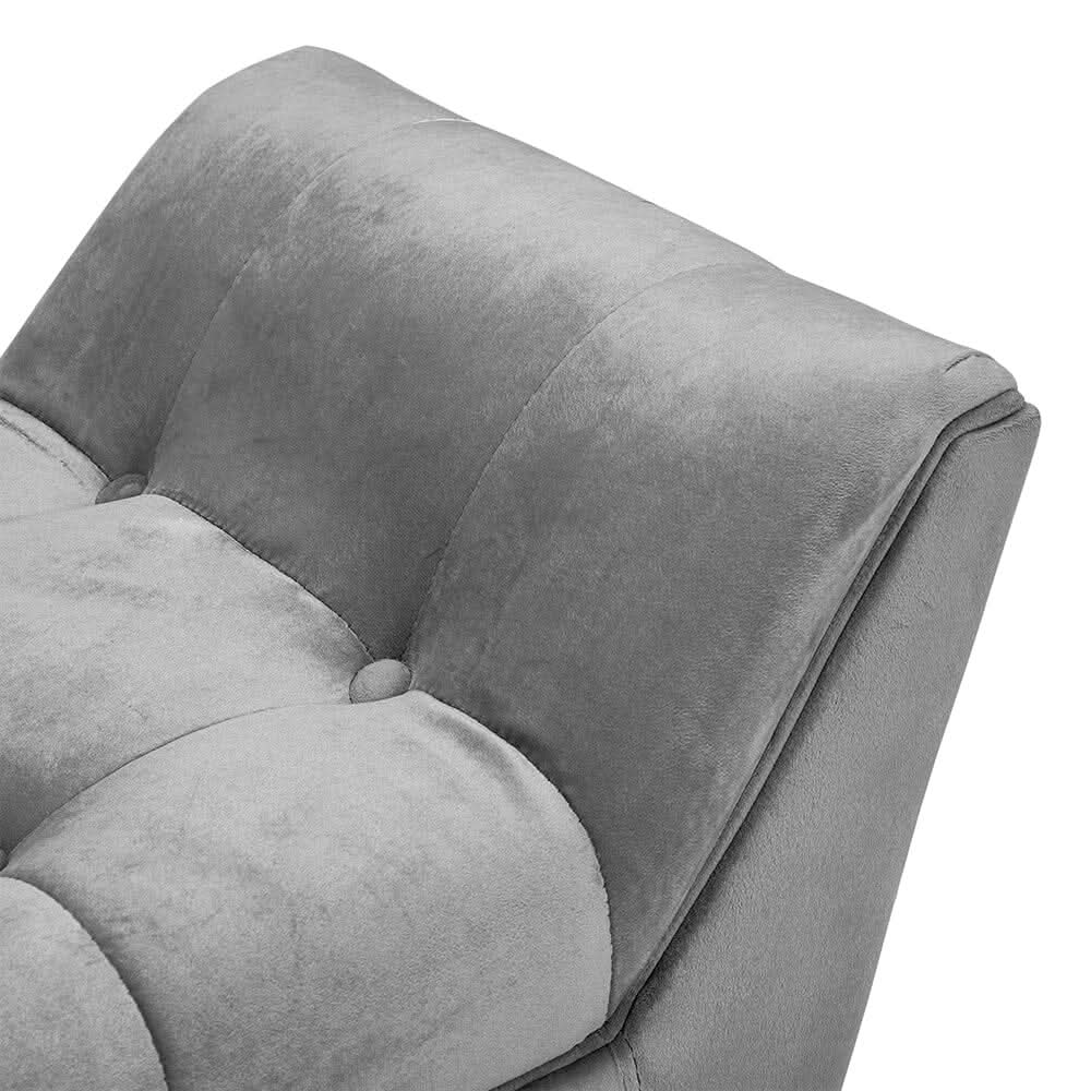 Tufted Velvet Buttoned Bench with Raised Arms