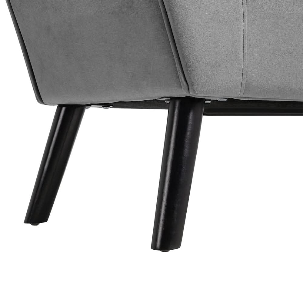Tufted Velvet Buttoned Bench with Raised Arms